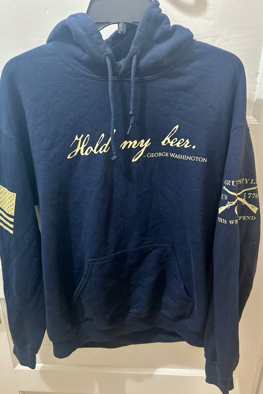 Grunt Style Size Medium Hold My Beer Pullover Hoodie - Midnight Navy